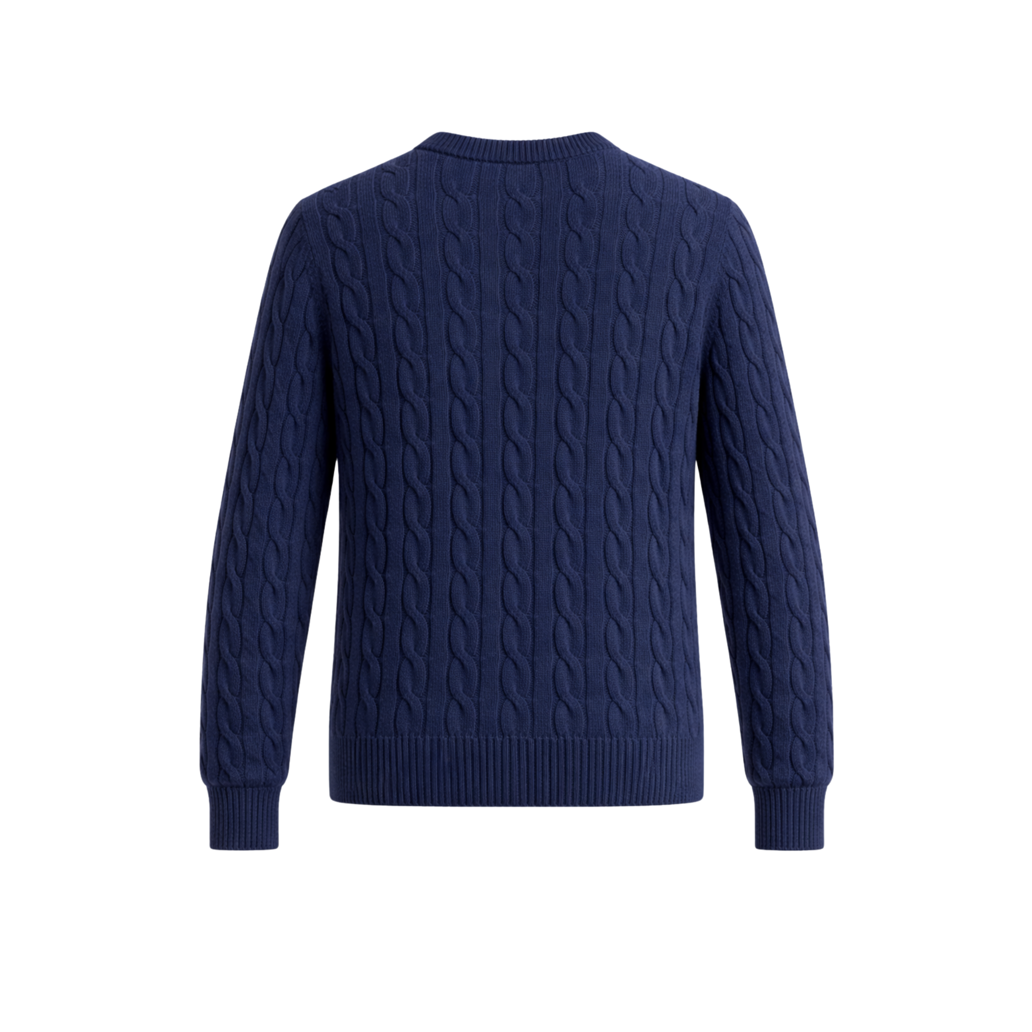 MAGLIONE GIROCOLLO A TRECCE NAVY