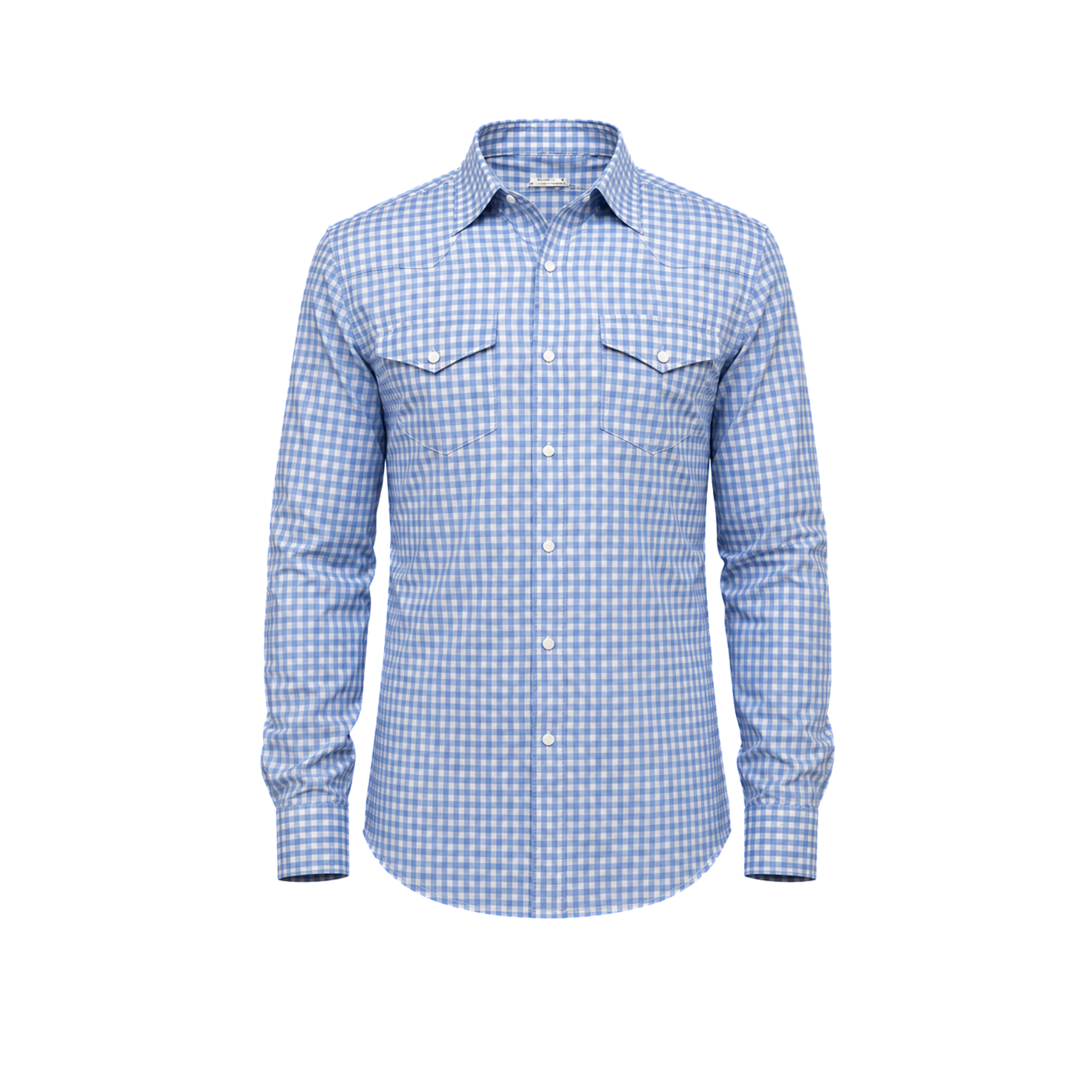 CAMICIA COWBOY A QUADRETTI AZZURRO