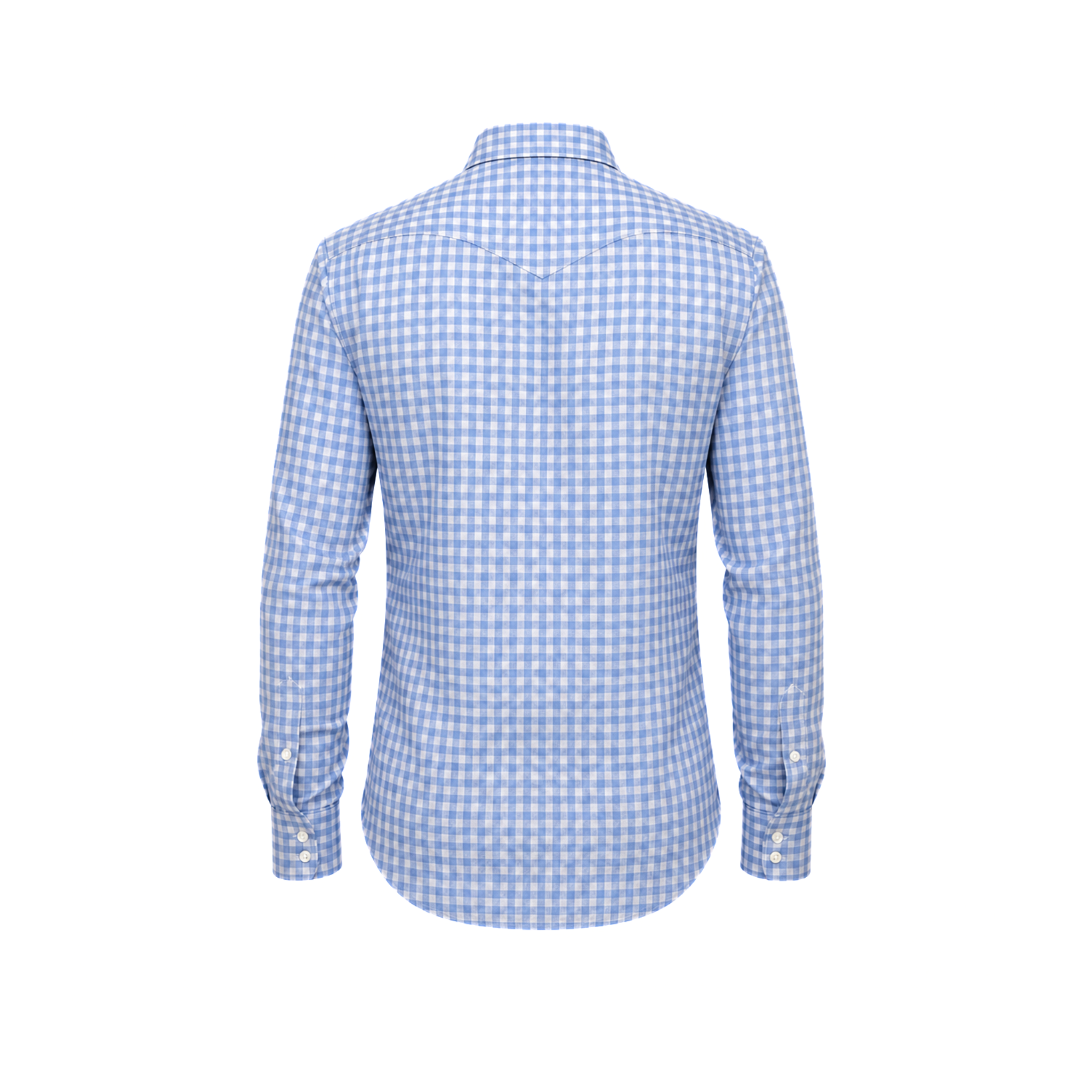 CAMICIA COWBOY A QUADRETTI AZZURRO