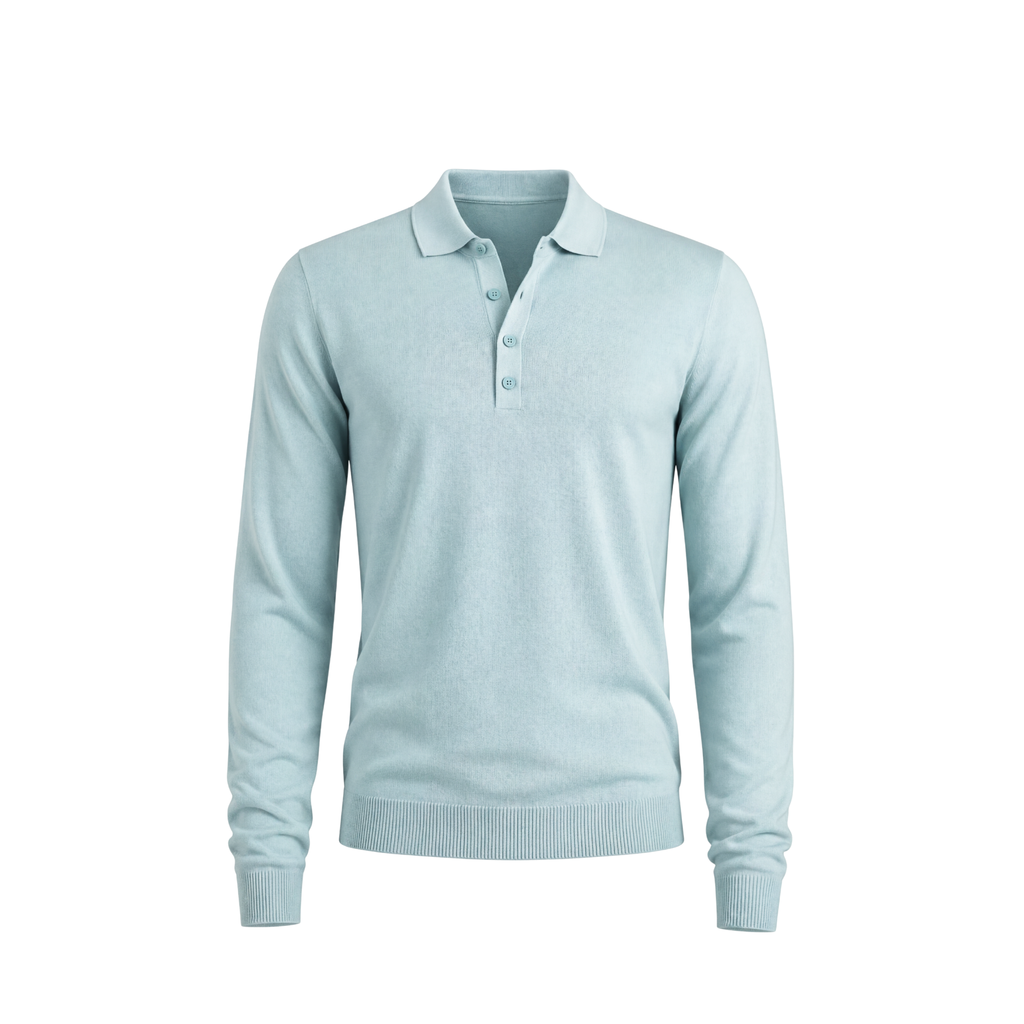 POLO A MANICHE LUNGHE (Azzurro)