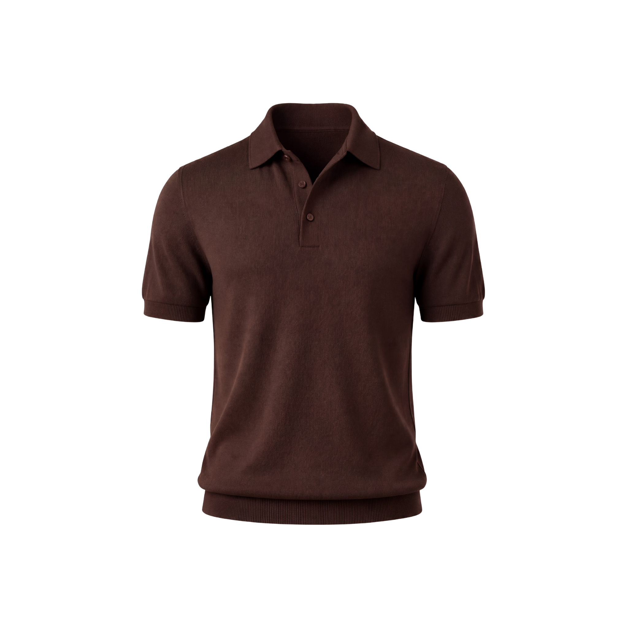 POLO A MANICHE CORTE MARRONE