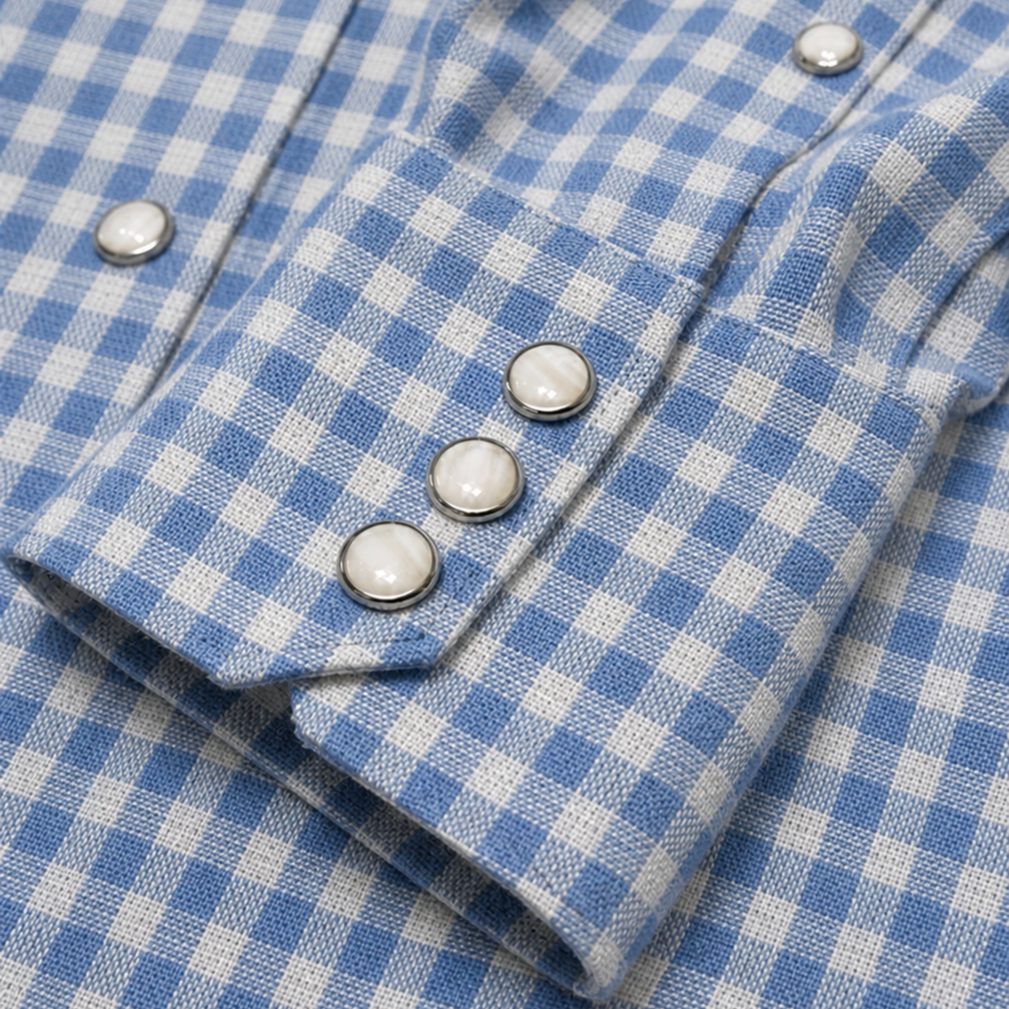 CAMICIA COWBOY A QUADRETTI AZZURRO