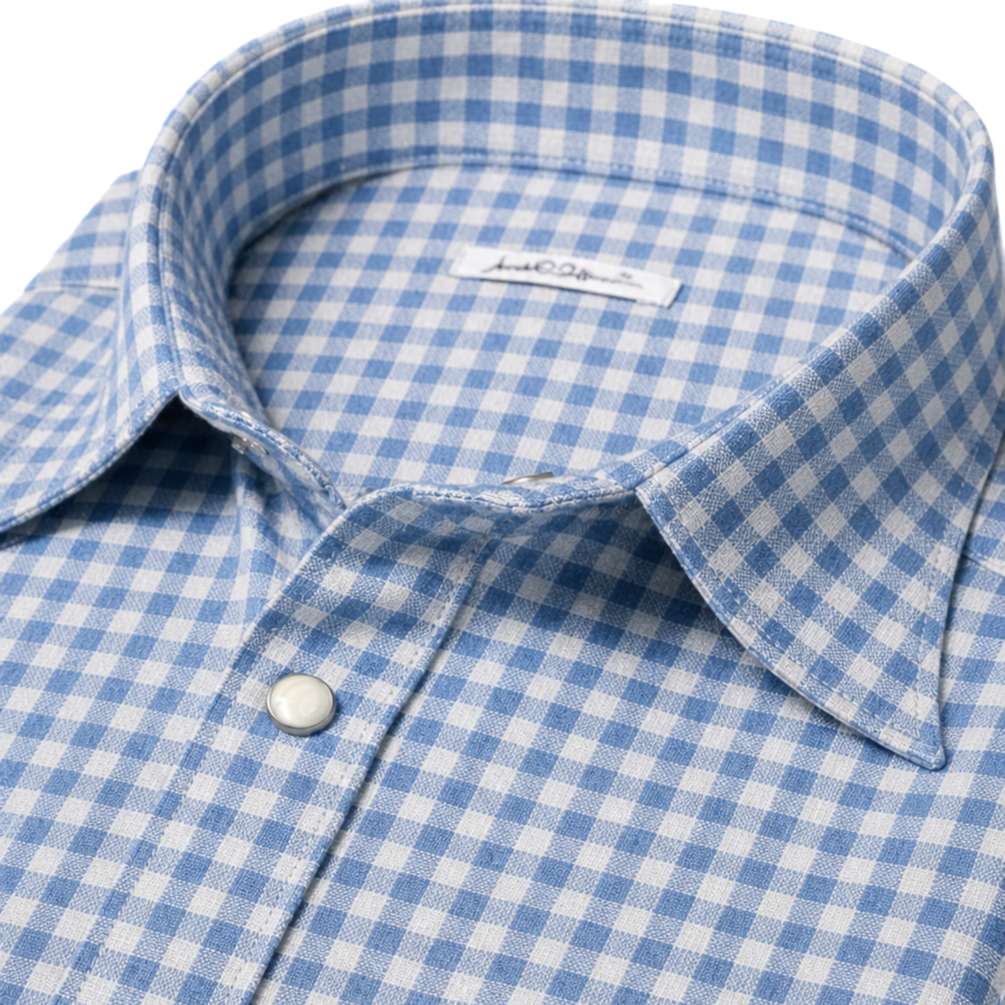 CAMICIA COWBOY A QUADRETTI AZZURRO