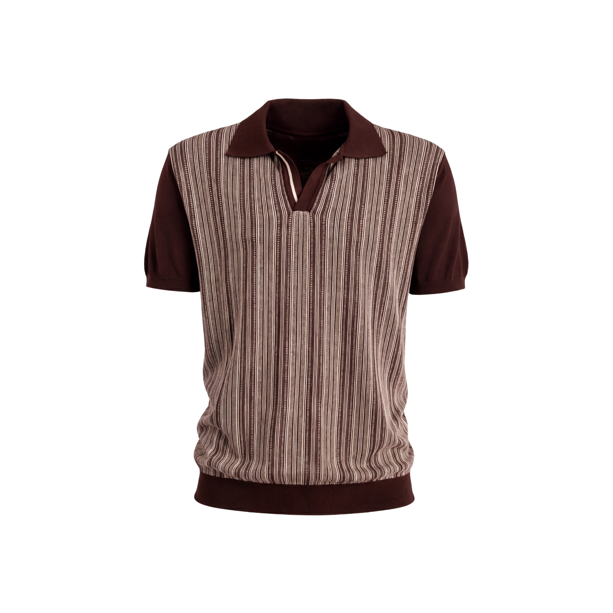 POLO IN JACQUARD MARRONE