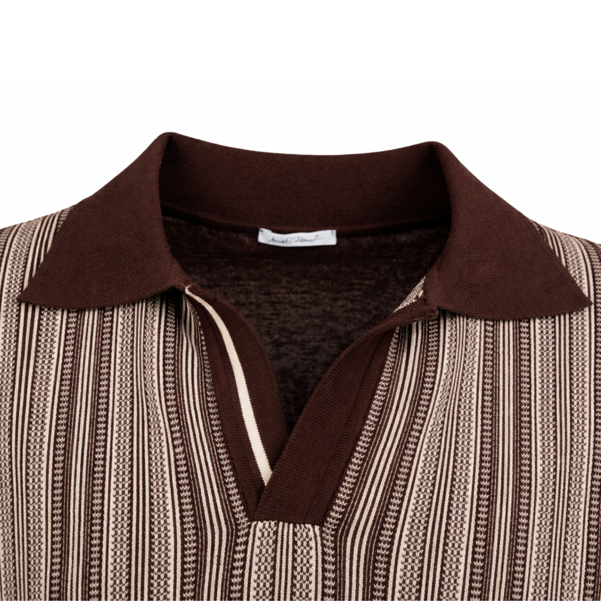 POLO IN JACQUARD MARRONE