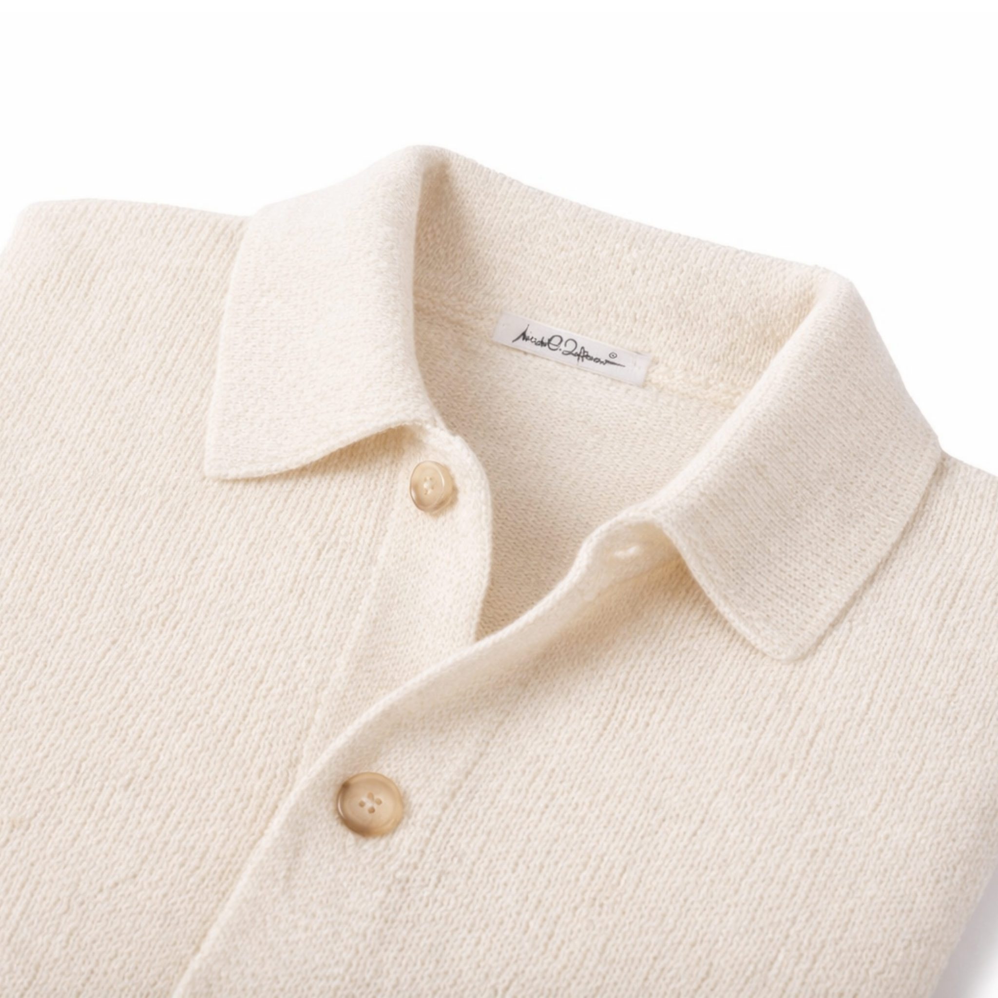CARDIGAN CON COLLO A CAMICIA PANNA