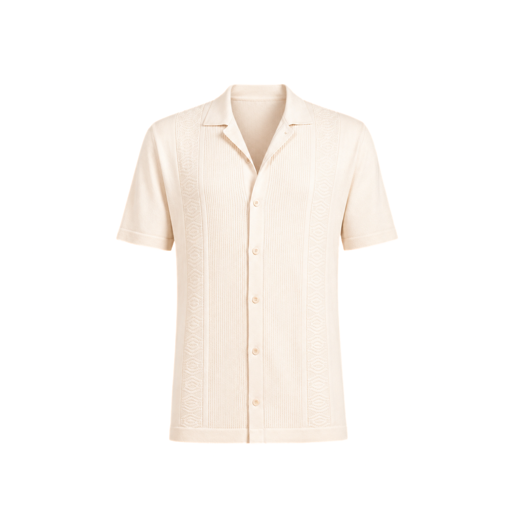 CAMICIA RICAMATA A MANICA CORTA