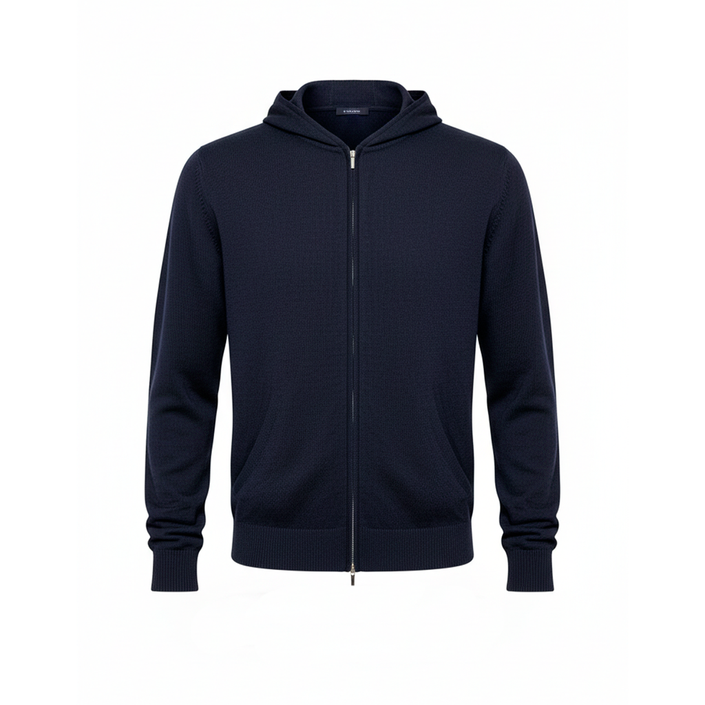 BLUE HOODED SWEATSHIRT