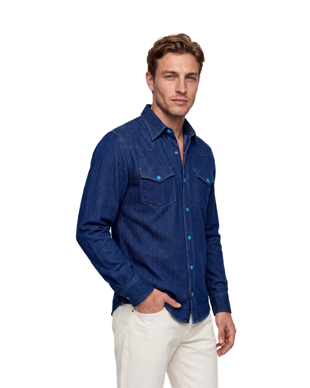 CAMICIA COWBOY DENIM SEERSUCKER 