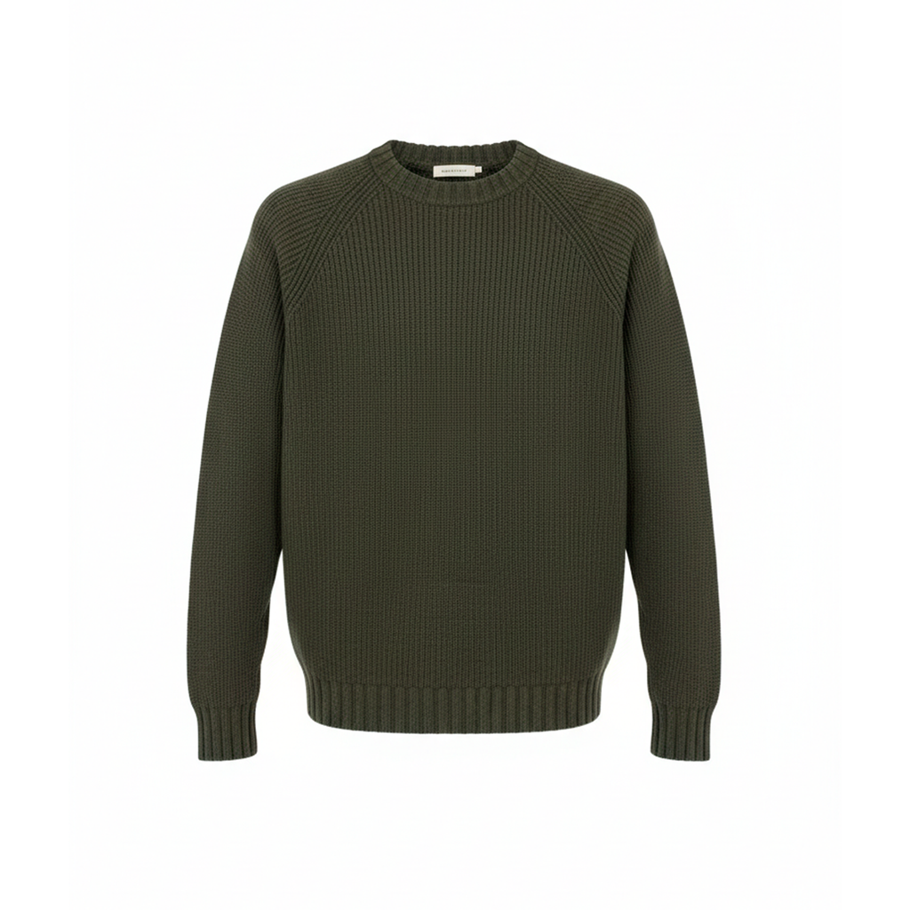 GREEN CREW NECK SWEATER