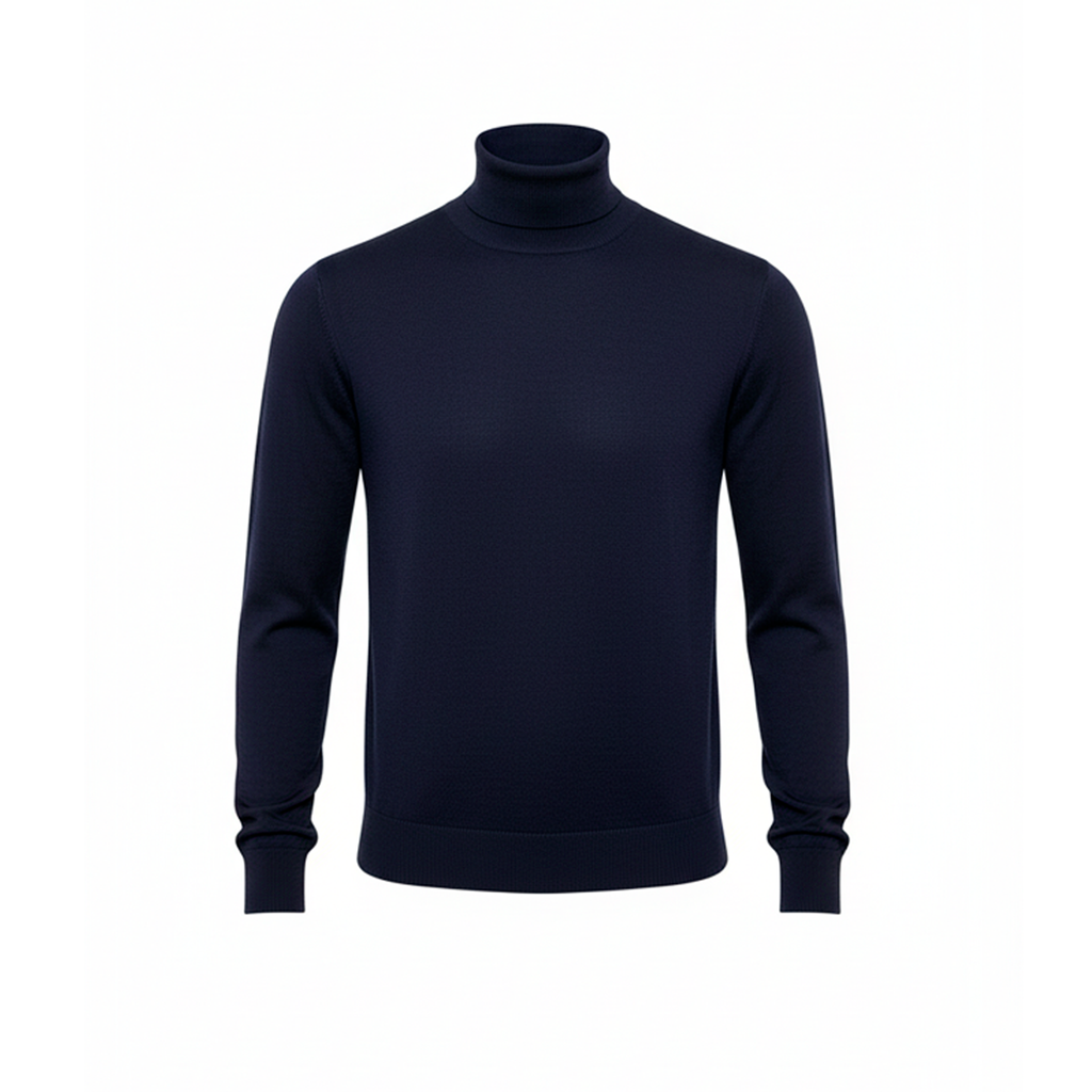 PLAIN BLUE TURTLENECK