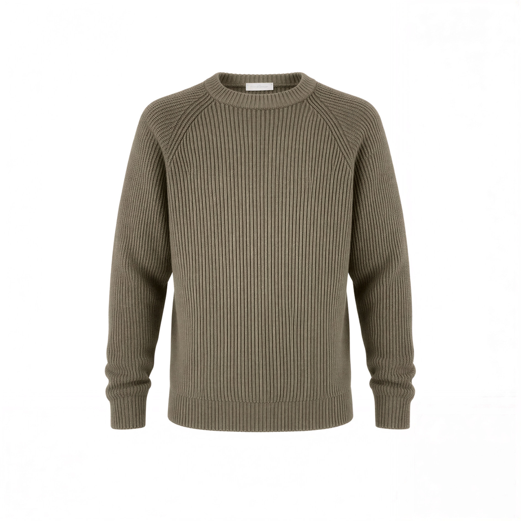 TAUPE CREW NECK SWEATER 