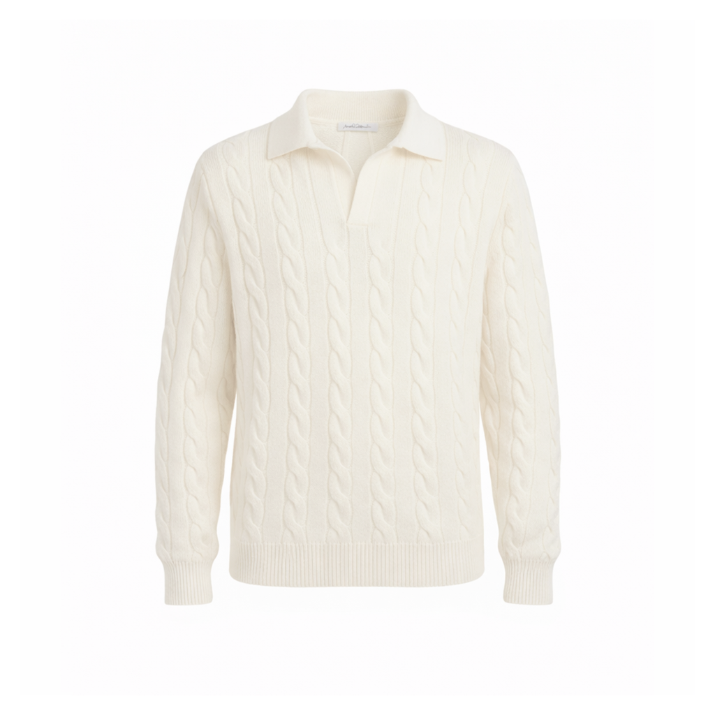 POLO CREMA A MAGLIA RETICOLATA