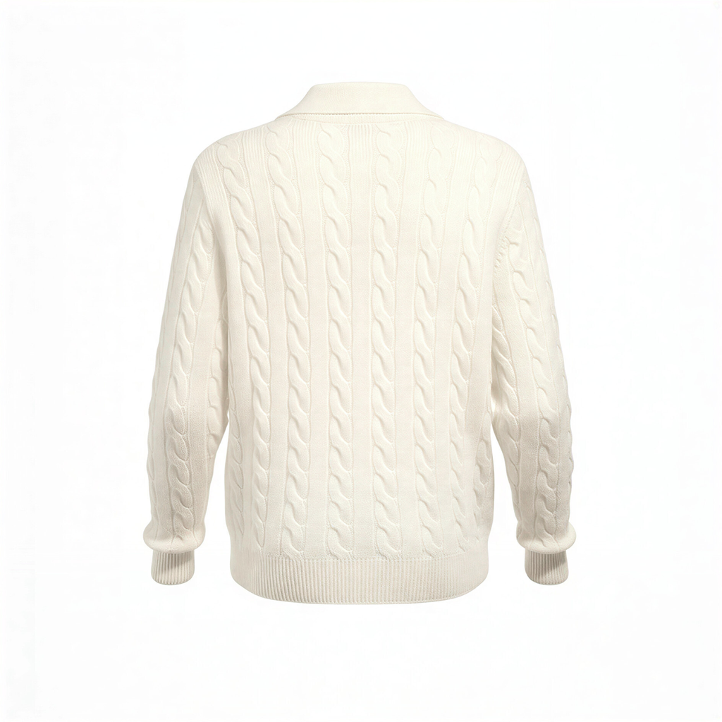 POLO CREMA A MAGLIA RETICOLATA