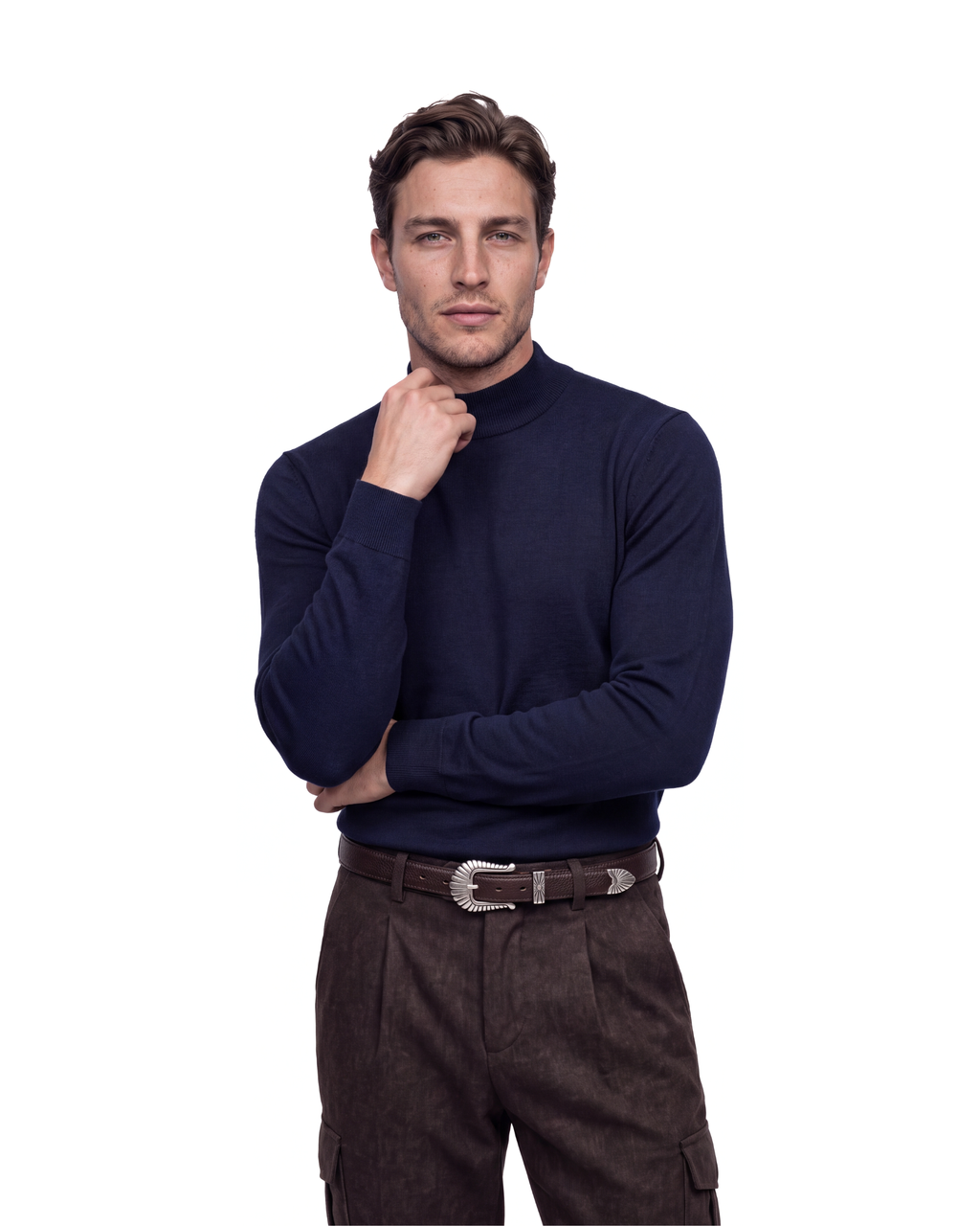 COLLARED SWEATER (Navy)