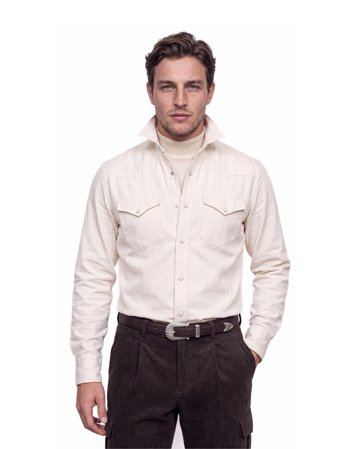 CAMICIA COWBOY PANNA