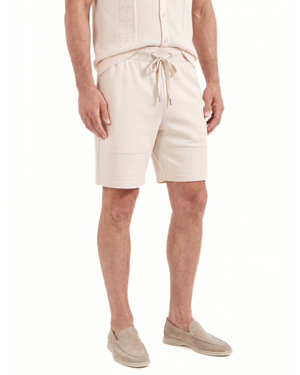 SHORTS IN MAGLIA PANNA