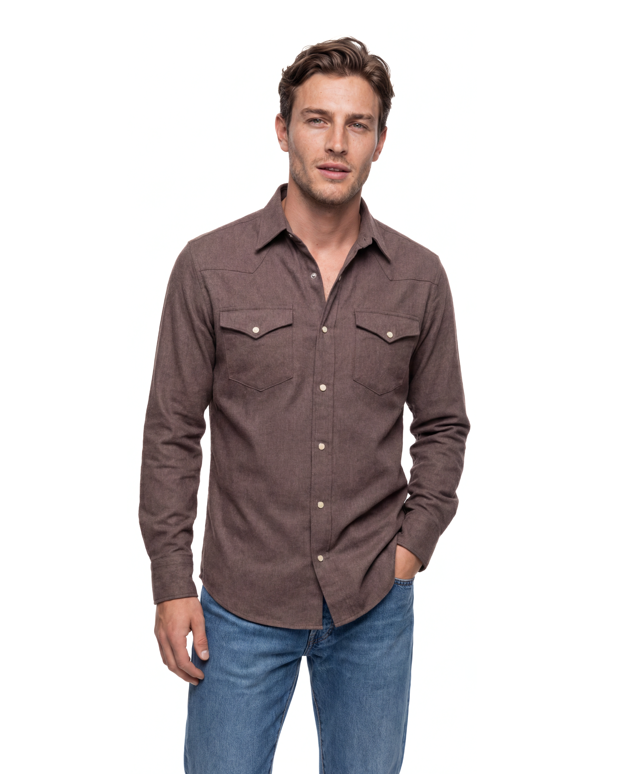CAMICIA COWBOY MARRONE