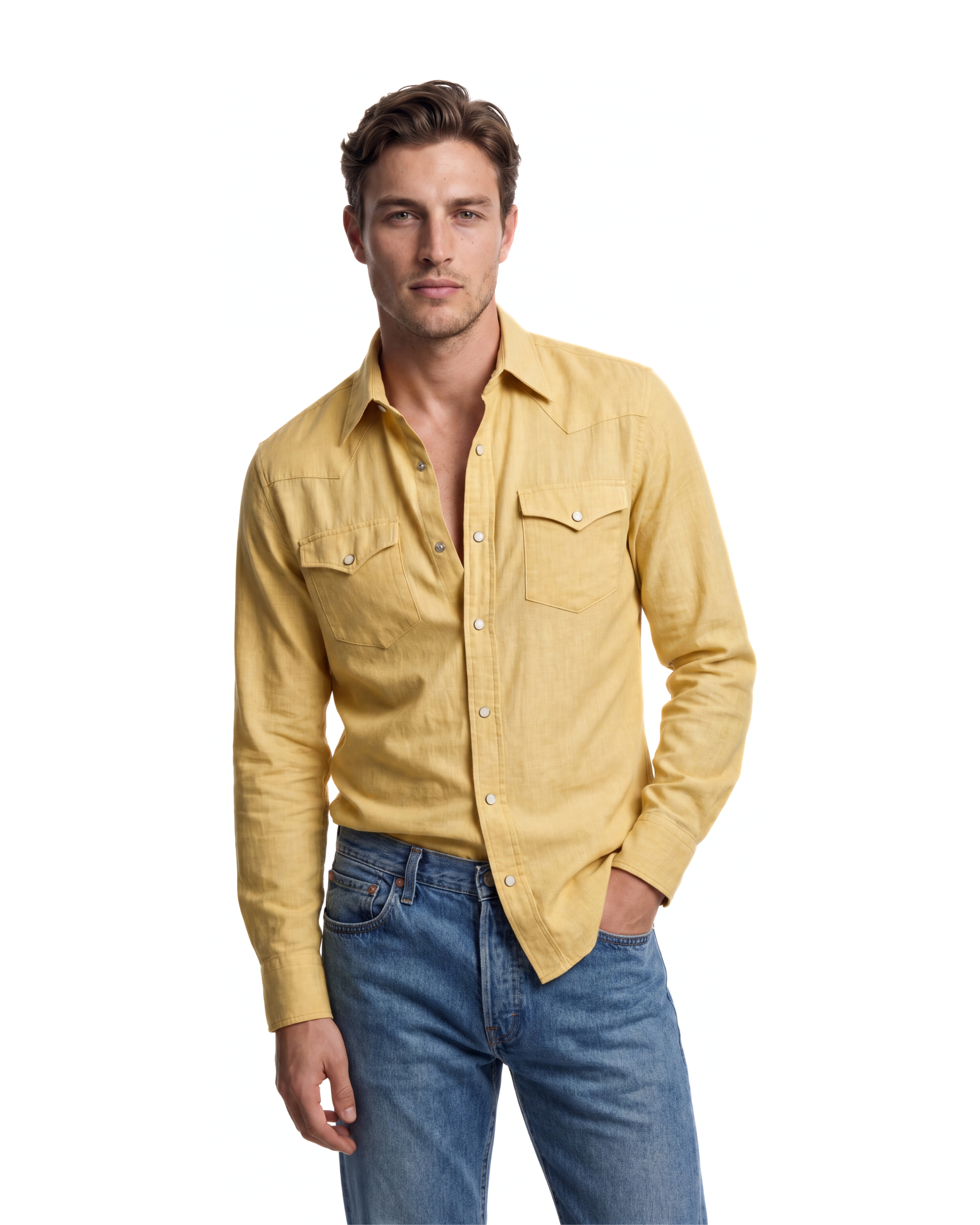 CAMICIA DA COWBOY GIALLO