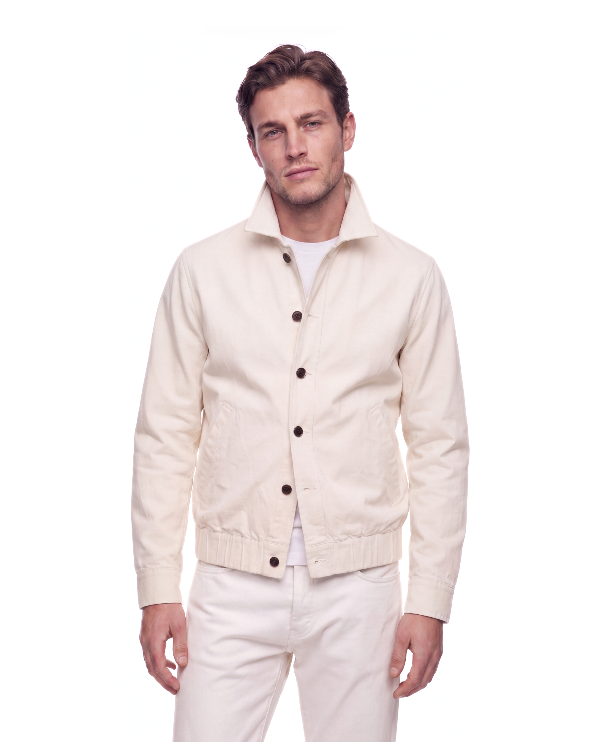 BOMBER IN COTONE PANNA
