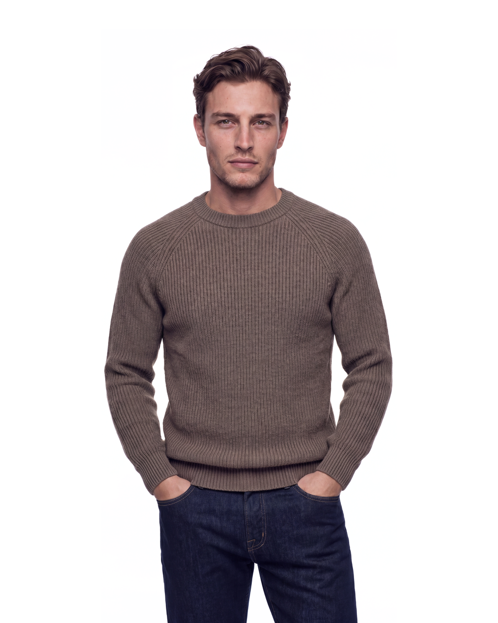 MAGLIONE GIROCOLLO TAUPE