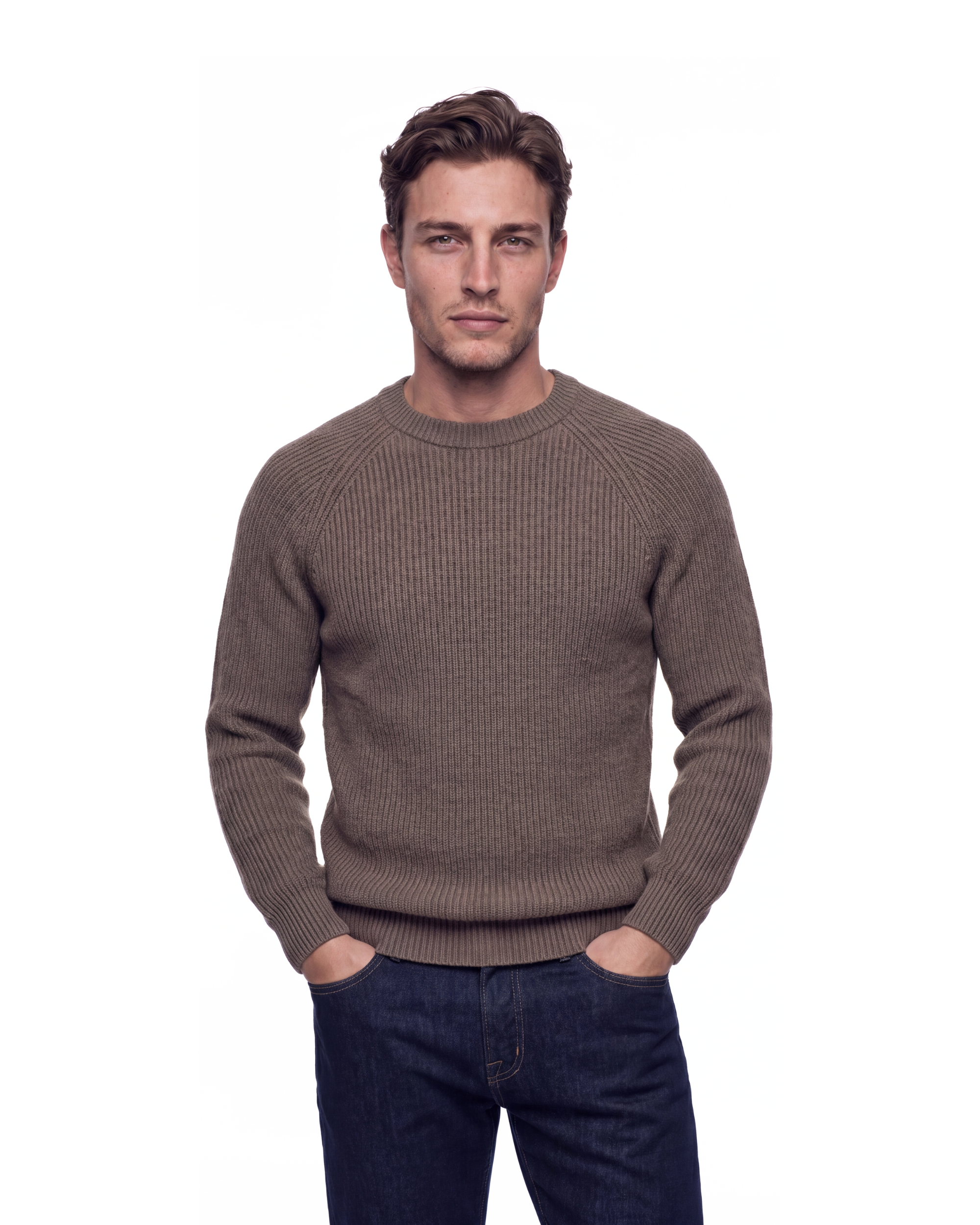 MAGLIONE GIROCOLLO TAUPE