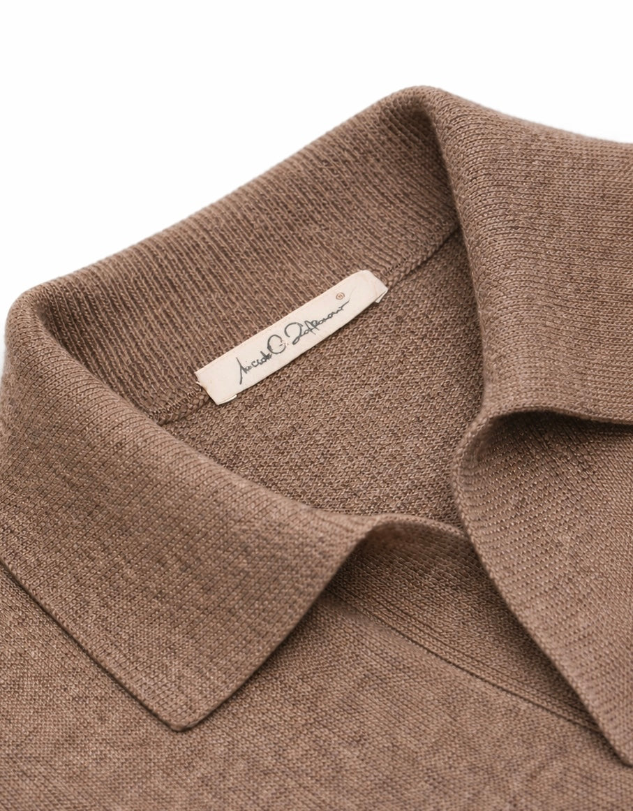 POLO TAUPE SENZA BOTTONI