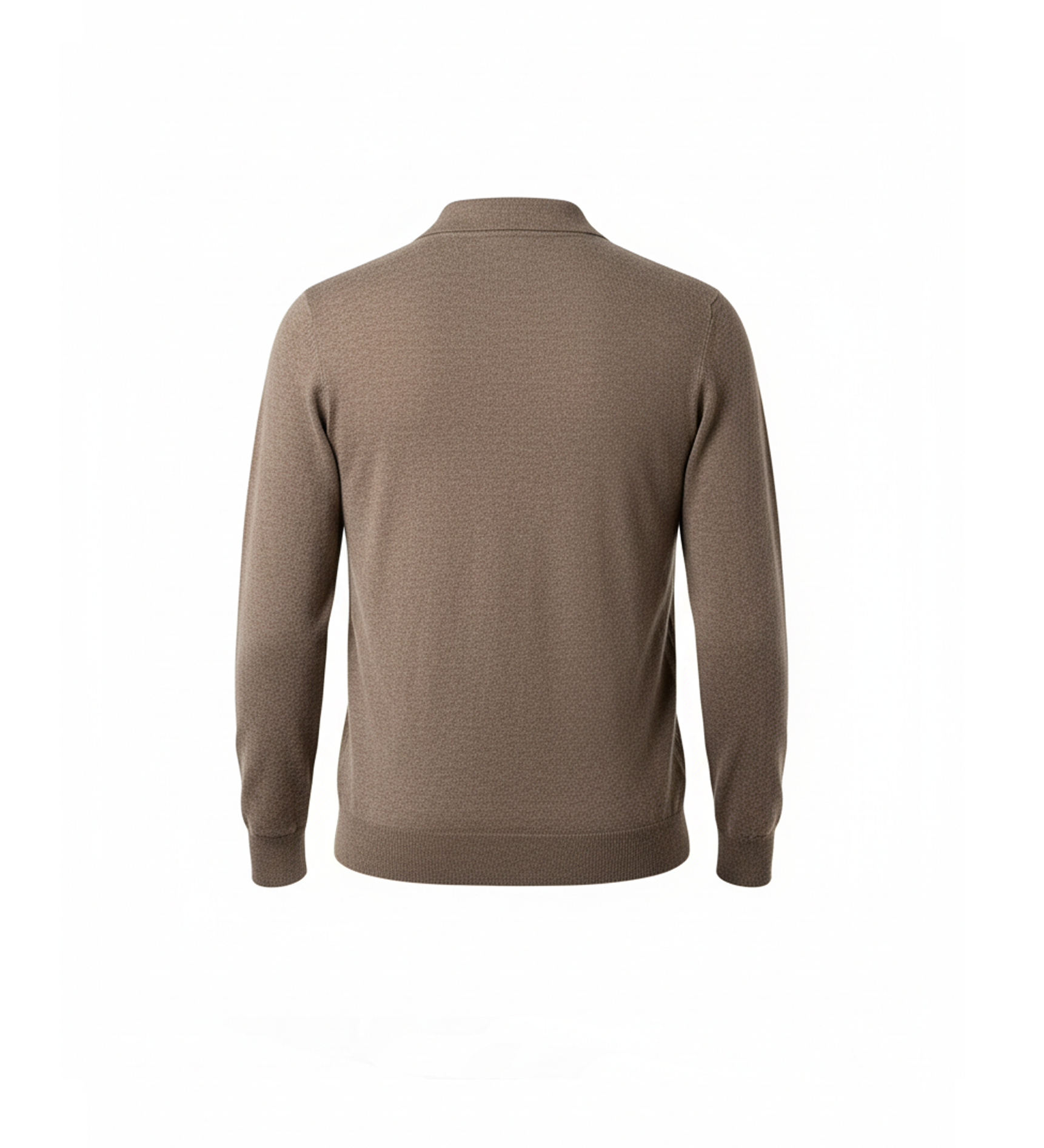 POLO DE MANGA LARGA CON CUELLO SIN BOTONES TAUPE