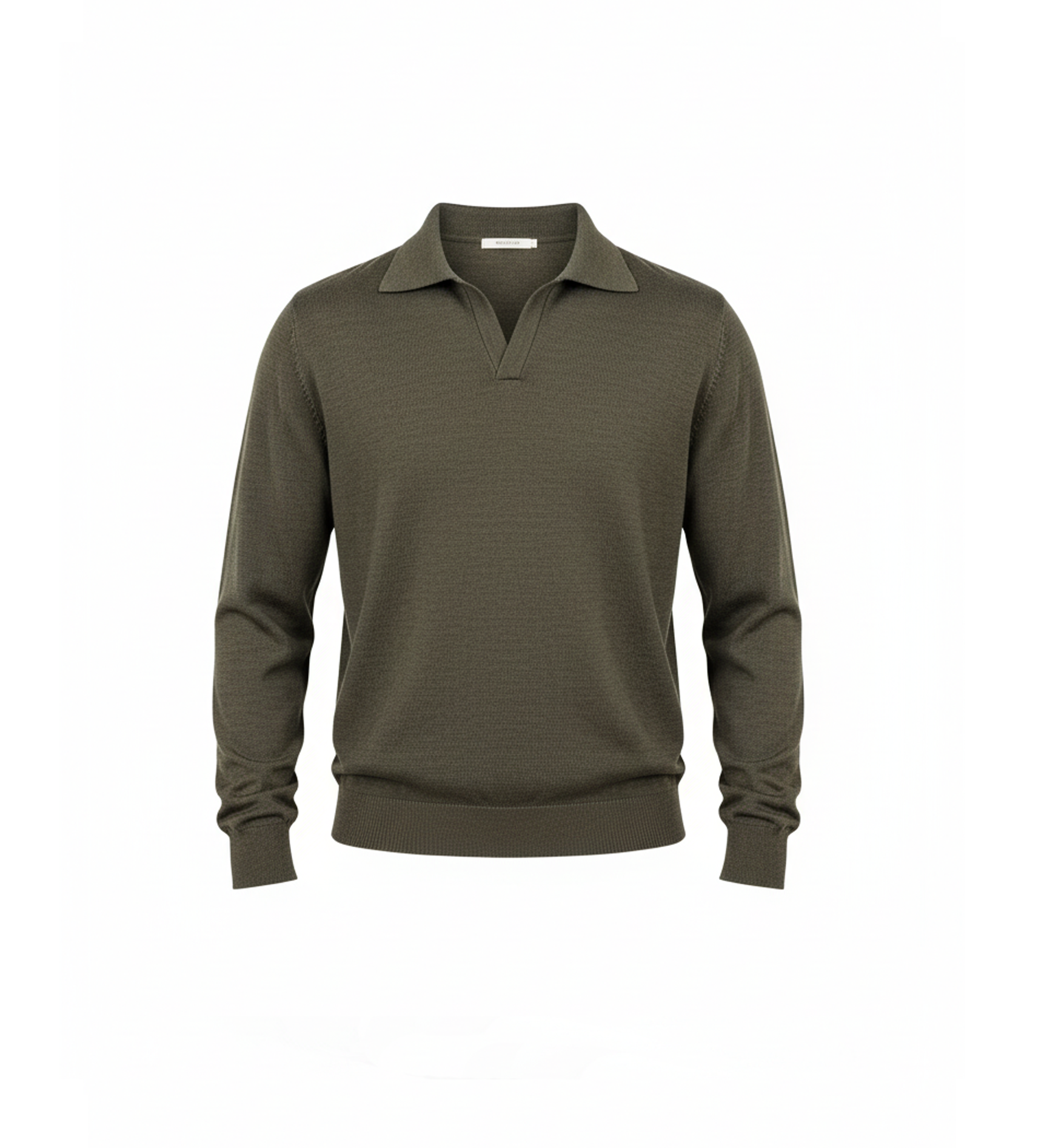 POLO DE MANGA LARGA CON CUELLO SIN BOTONES VERDE