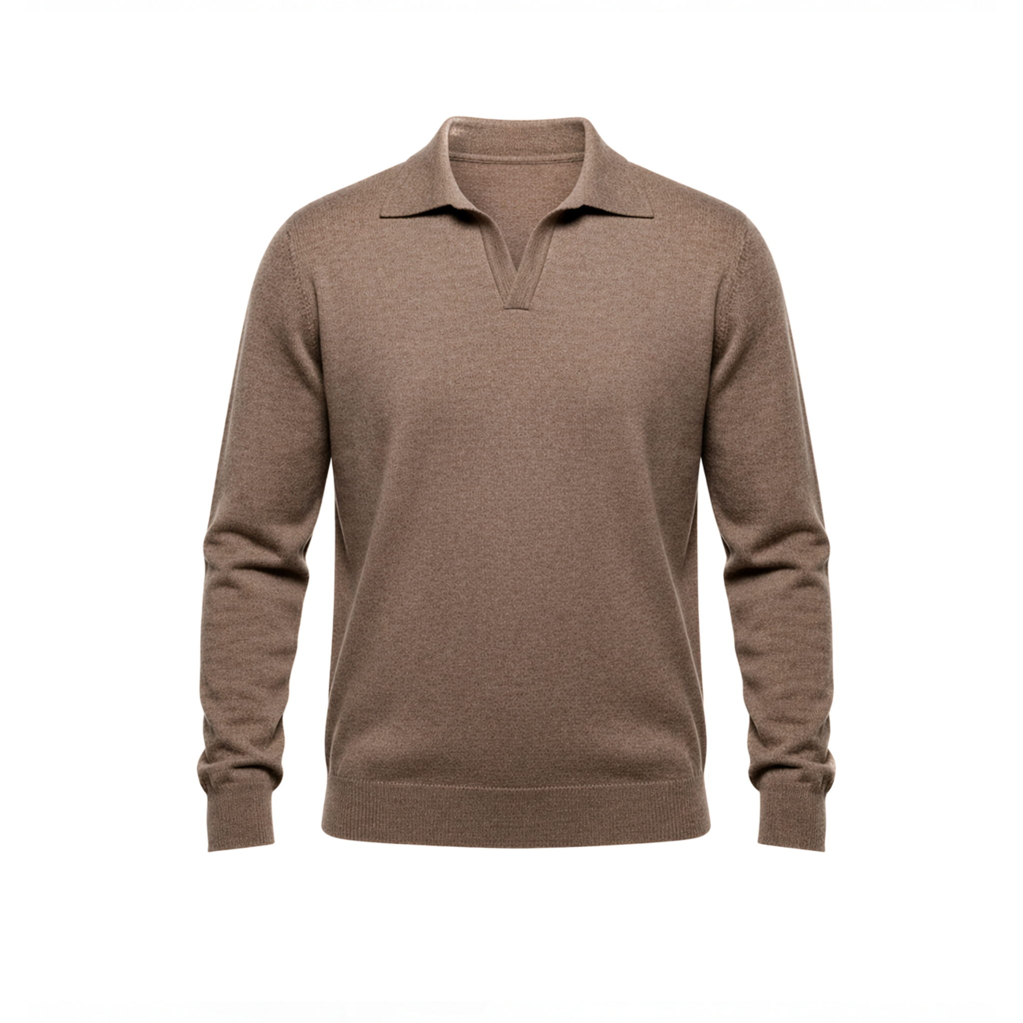 POLO TAUPE SENZA BOTTONI