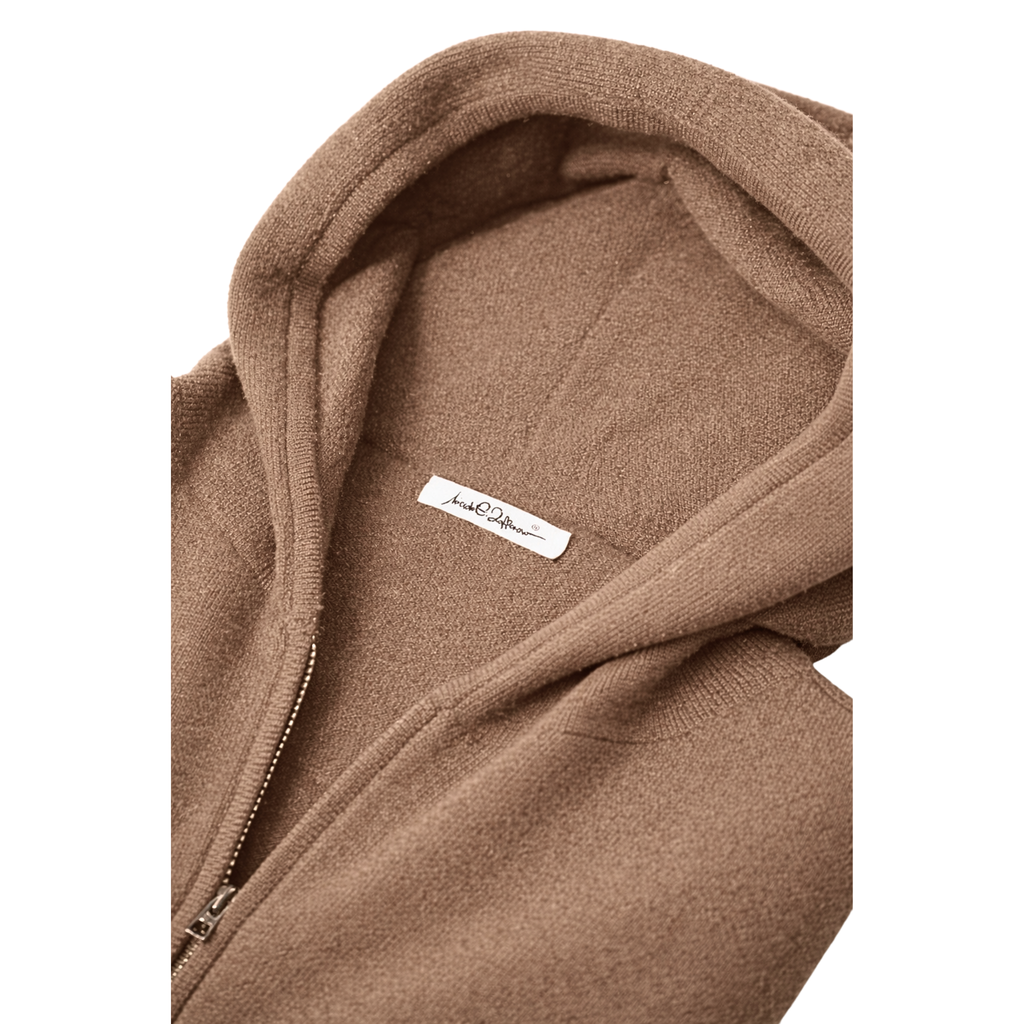 FELPA CON CAPPUCCIO TAUPE